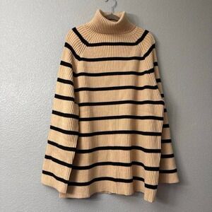 ZESICA Women's Winter Sweater Turtleneck Long Sleeve Striped Loose Pullover